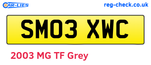 SM03XWC are the vehicle registration plates.