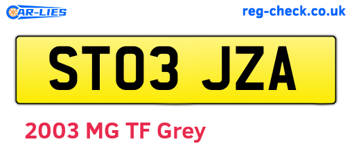 ST03JZA are the vehicle registration plates.