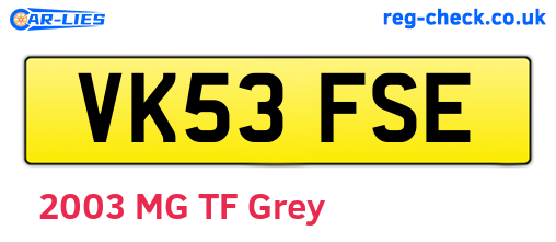 VK53FSE are the vehicle registration plates.