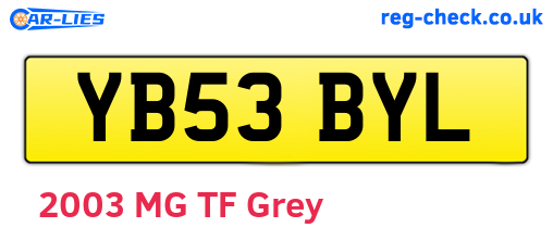YB53BYL are the vehicle registration plates.