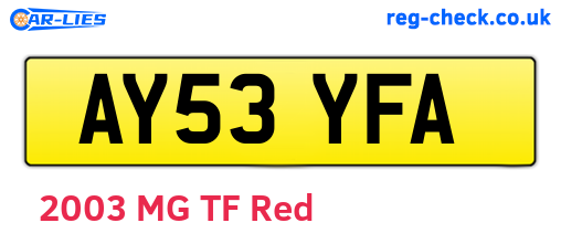 AY53YFA are the vehicle registration plates.