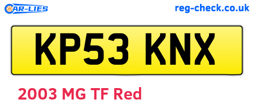 KP53KNX are the vehicle registration plates.