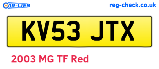 KV53JTX are the vehicle registration plates.