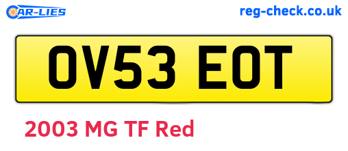 OV53EOT are the vehicle registration plates.