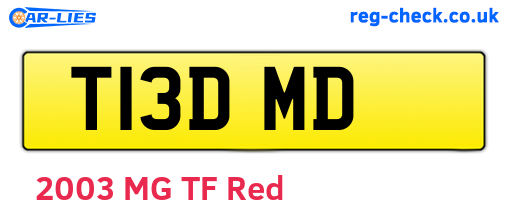 T13DMD are the vehicle registration plates.