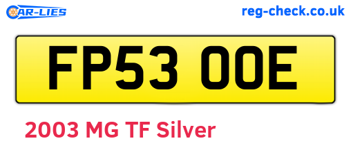 FP53OOE are the vehicle registration plates.