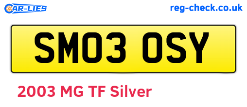 SM03OSY are the vehicle registration plates.