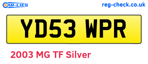 YD53WPR are the vehicle registration plates.