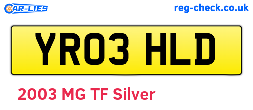 YR03HLD are the vehicle registration plates.