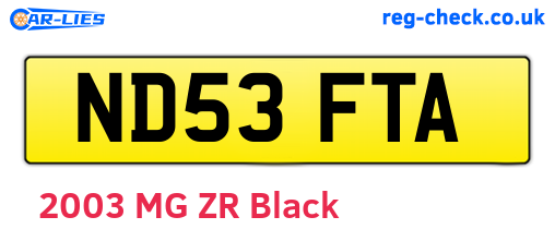 ND53FTA are the vehicle registration plates.