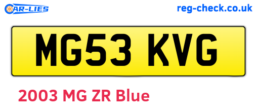 MG53KVG are the vehicle registration plates.