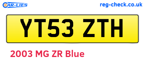 YT53ZTH are the vehicle registration plates.