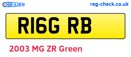 R16GRB are the vehicle registration plates.