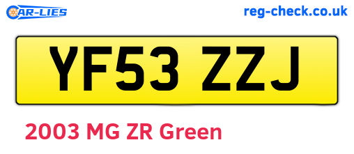 YF53ZZJ are the vehicle registration plates.