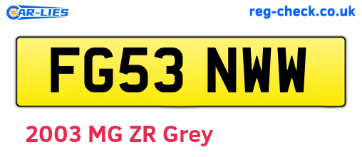 FG53NWW are the vehicle registration plates.