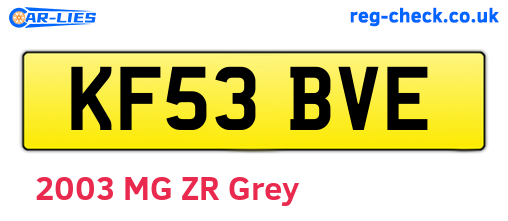 KF53BVE are the vehicle registration plates.