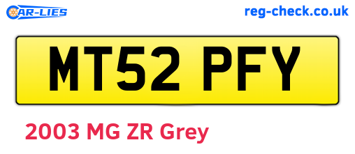 MT52PFY are the vehicle registration plates.