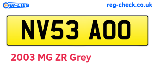 NV53AOO are the vehicle registration plates.