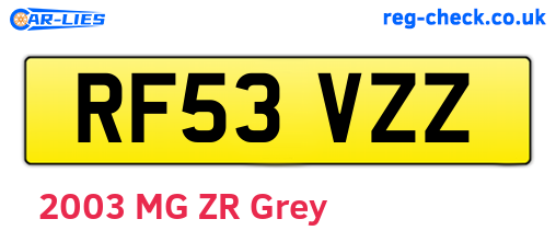 RF53VZZ are the vehicle registration plates.