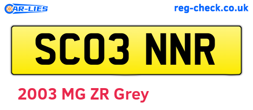 SC03NNR are the vehicle registration plates.