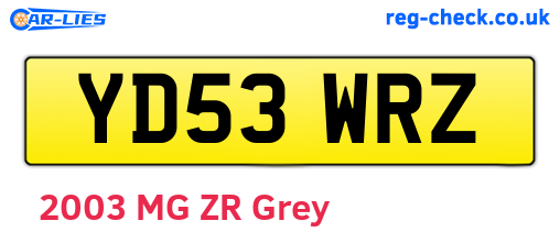 YD53WRZ are the vehicle registration plates.