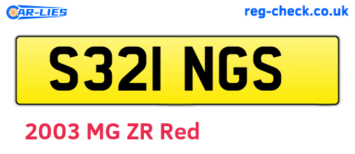 S321NGS are the vehicle registration plates.