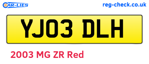YJ03DLH are the vehicle registration plates.