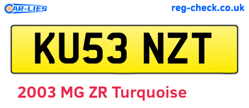 KU53NZT are the vehicle registration plates.