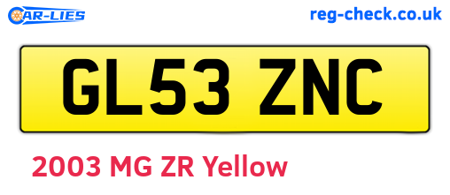 GL53ZNC are the vehicle registration plates.