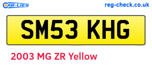 SM53KHG are the vehicle registration plates.