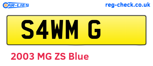 S4WMG are the vehicle registration plates.
