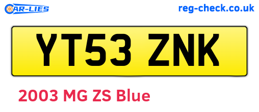 YT53ZNK are the vehicle registration plates.