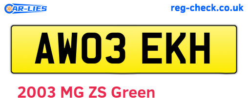 AW03EKH are the vehicle registration plates.