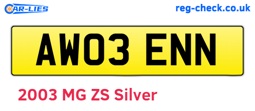 AW03ENN are the vehicle registration plates.