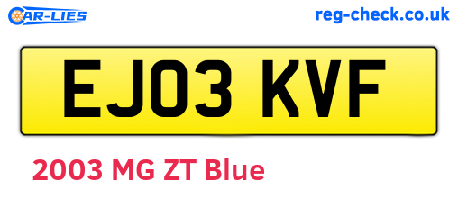 EJ03KVF are the vehicle registration plates.