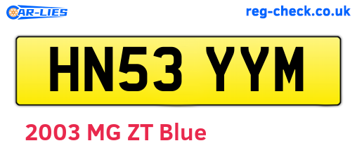 HN53YYM are the vehicle registration plates.