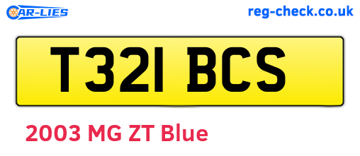 T321BCS are the vehicle registration plates.