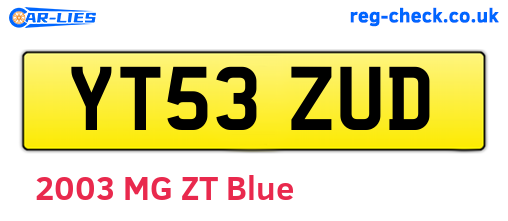 YT53ZUD are the vehicle registration plates.