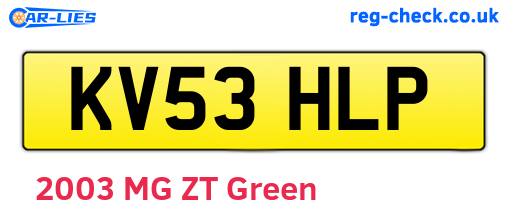 KV53HLP are the vehicle registration plates.