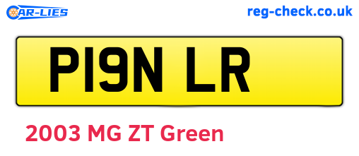 P19NLR are the vehicle registration plates.