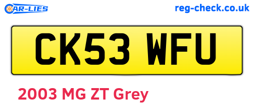 CK53WFU are the vehicle registration plates.