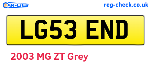 LG53END are the vehicle registration plates.