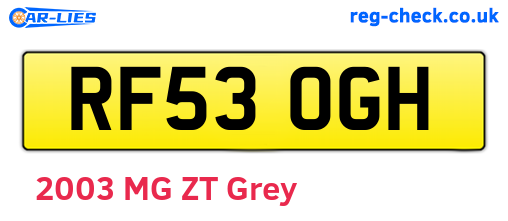 RF53OGH are the vehicle registration plates.