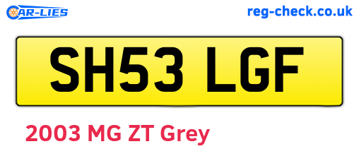 SH53LGF are the vehicle registration plates.