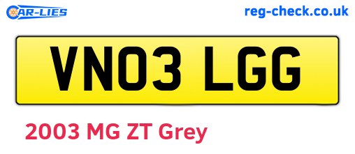 VN03LGG are the vehicle registration plates.