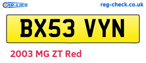 BX53VYN are the vehicle registration plates.