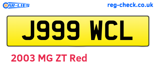 J999WCL are the vehicle registration plates.