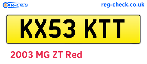 KX53KTT are the vehicle registration plates.