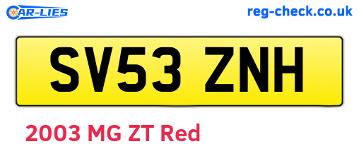 SV53ZNH are the vehicle registration plates.