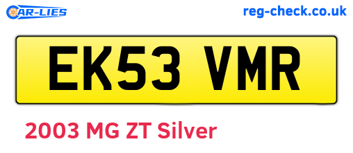 EK53VMR are the vehicle registration plates.